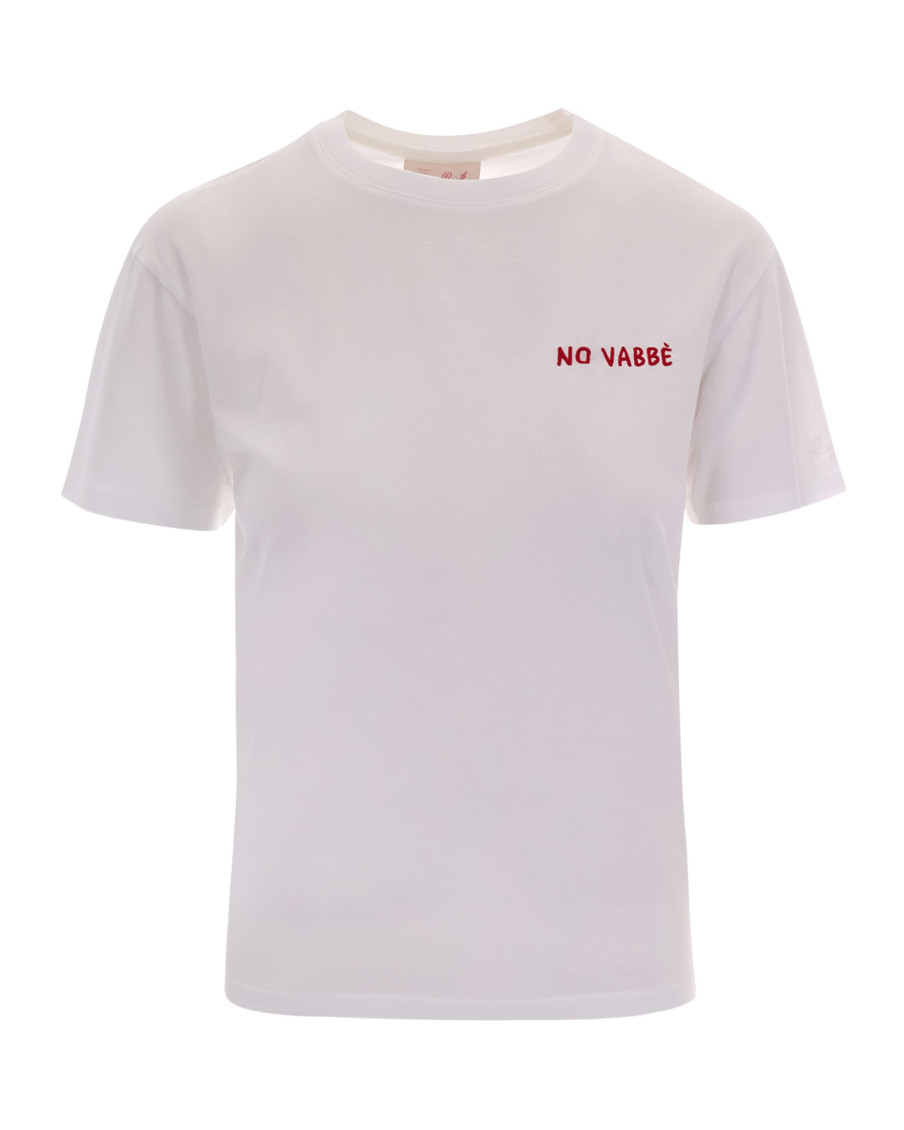 White Embroidered Crew Neck T-Shirt