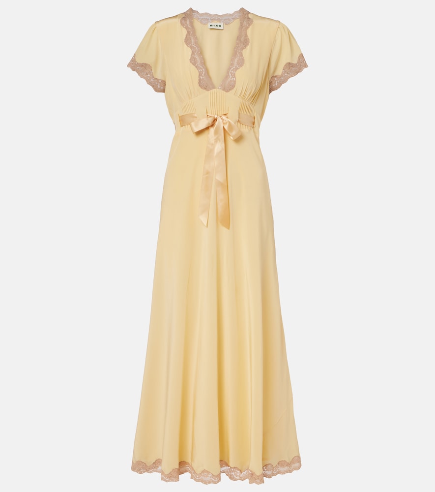 Marlice lace-trimmed silk maxi dress