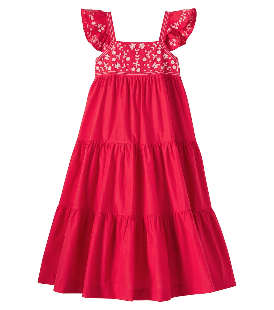 Cora embroidered tiered cotton dress