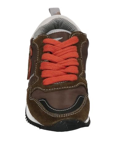 Kid Boy Sneakers Military green Size 4Y Soft Leather, Textile fibers