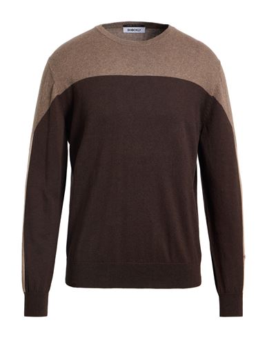 Man Sweater Chocolate brown Size 40 Cotton, Cashmere