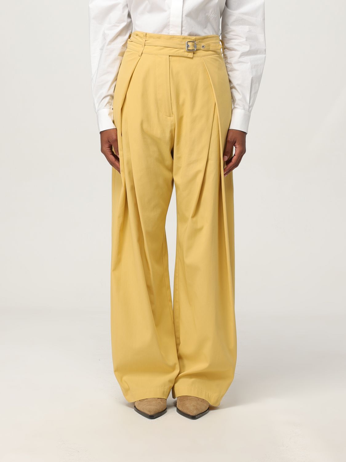 PINKO belted trousers - Yellow