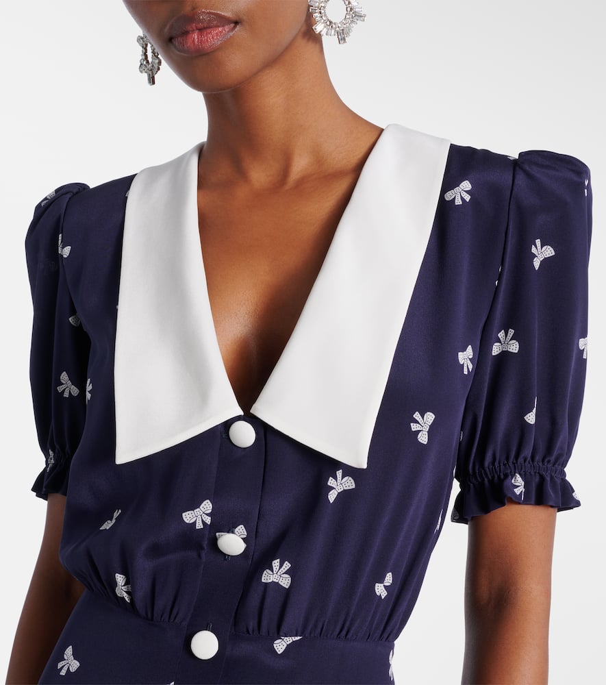 Printed silk midi dress