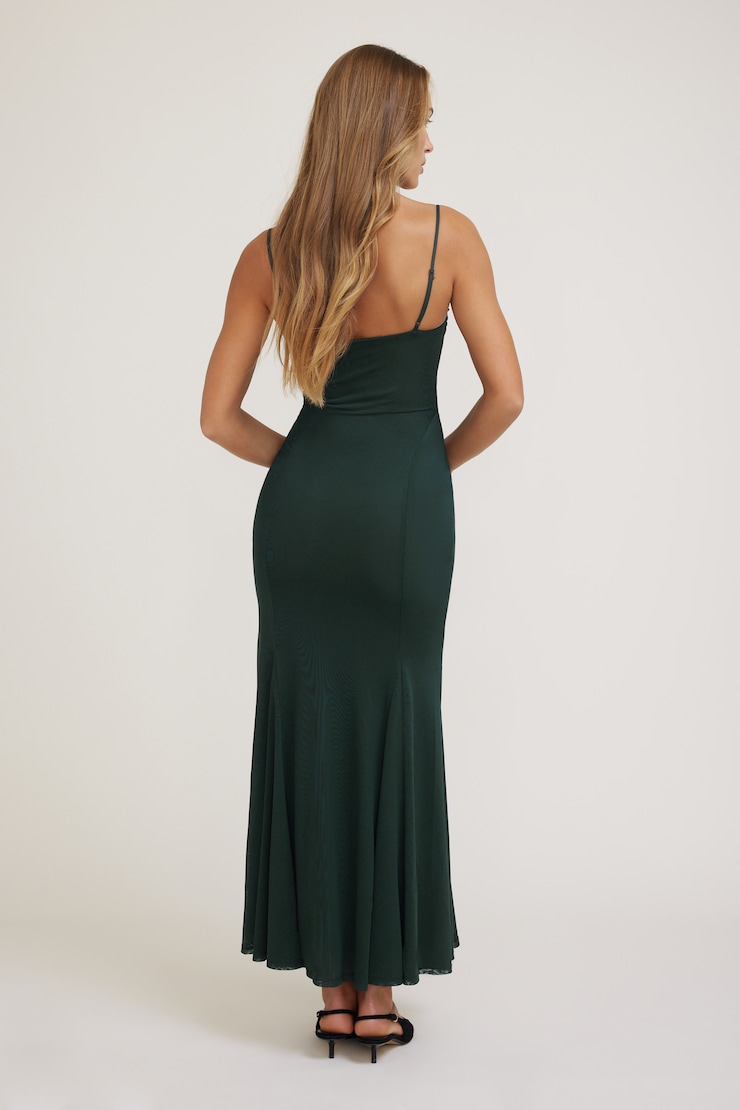Monet Mesh Maxi Dress - Green - Women Clothing