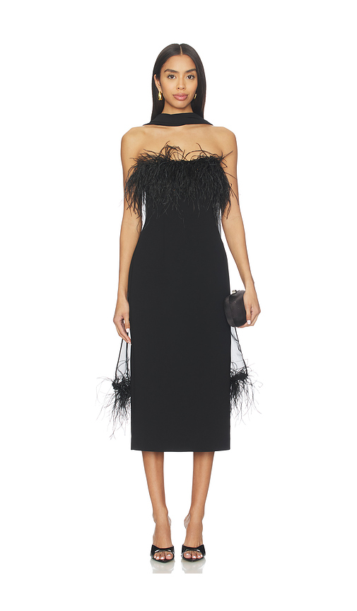 L'Academie Eirah Midi Dress in Black. XS. Also in M