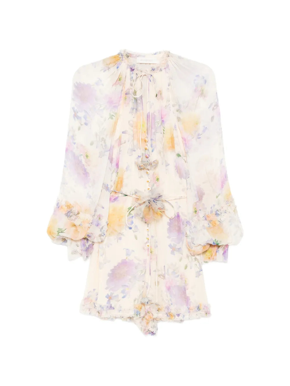 Floral Print Playsuit — Cream