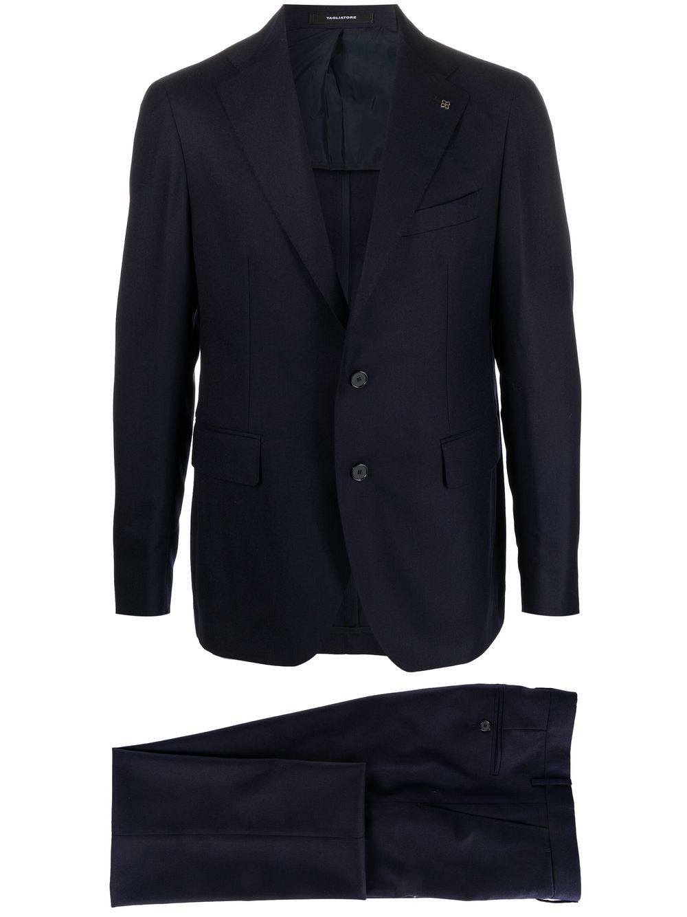Single-breasted virgin wool suit - Blue