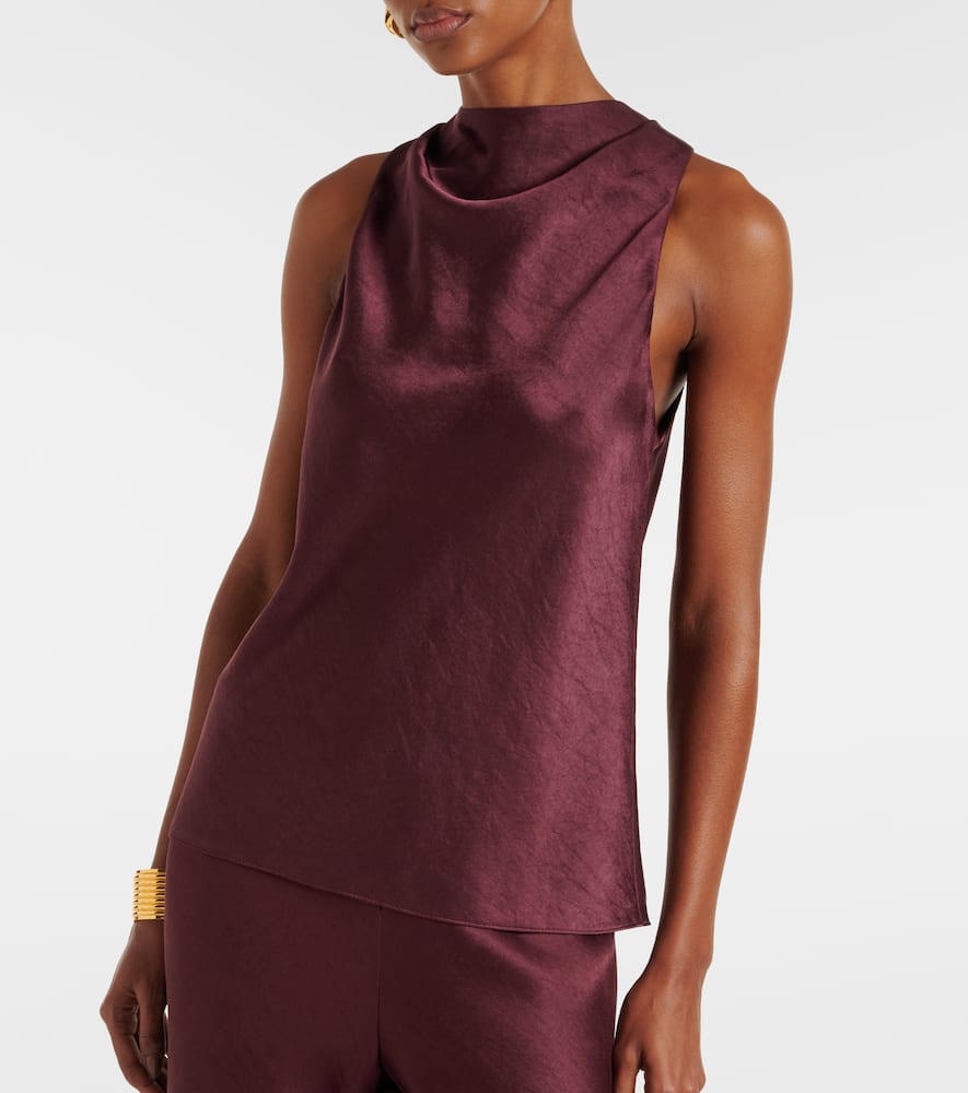 Draped satin top