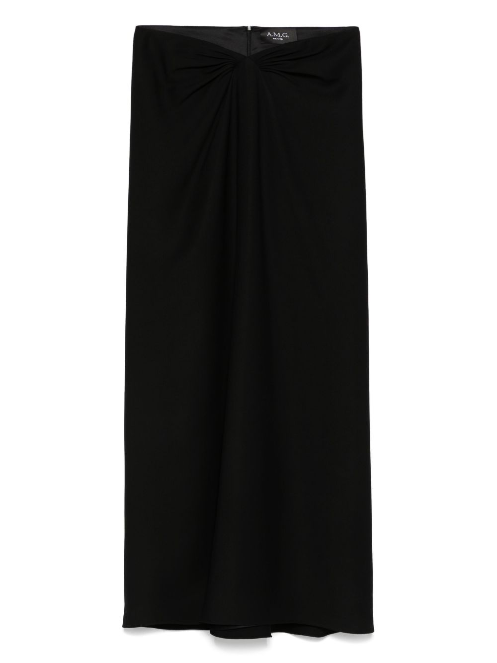 A.M.G. ruched-detailed midi skirt - Black