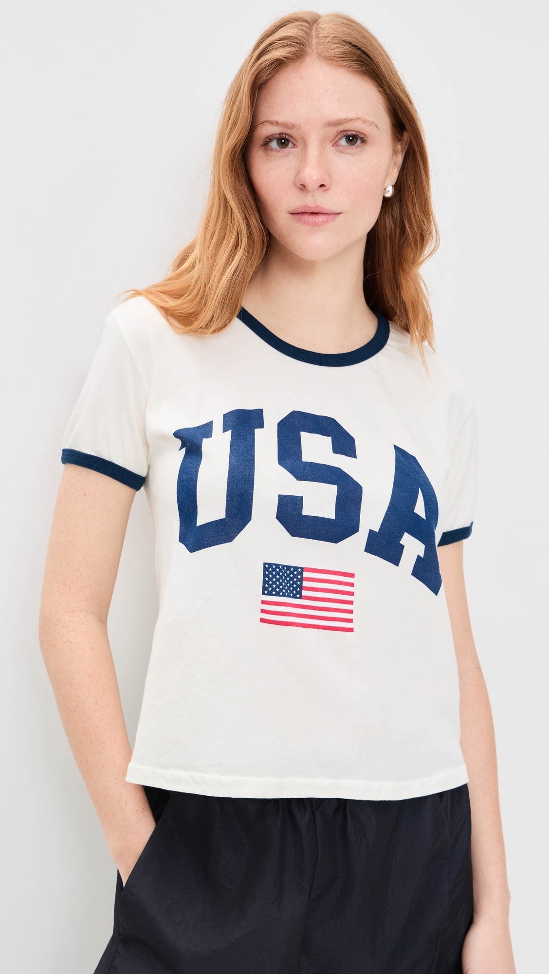USA Flag Cotton Tee Awh/Nav