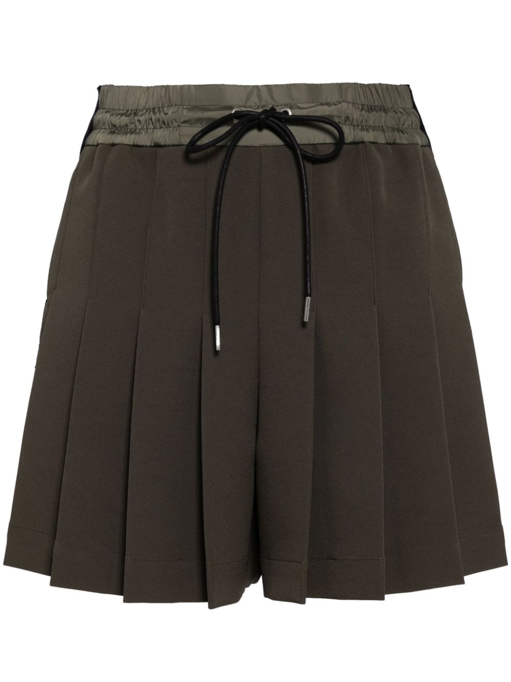 Crochet-panelling shorts - Green