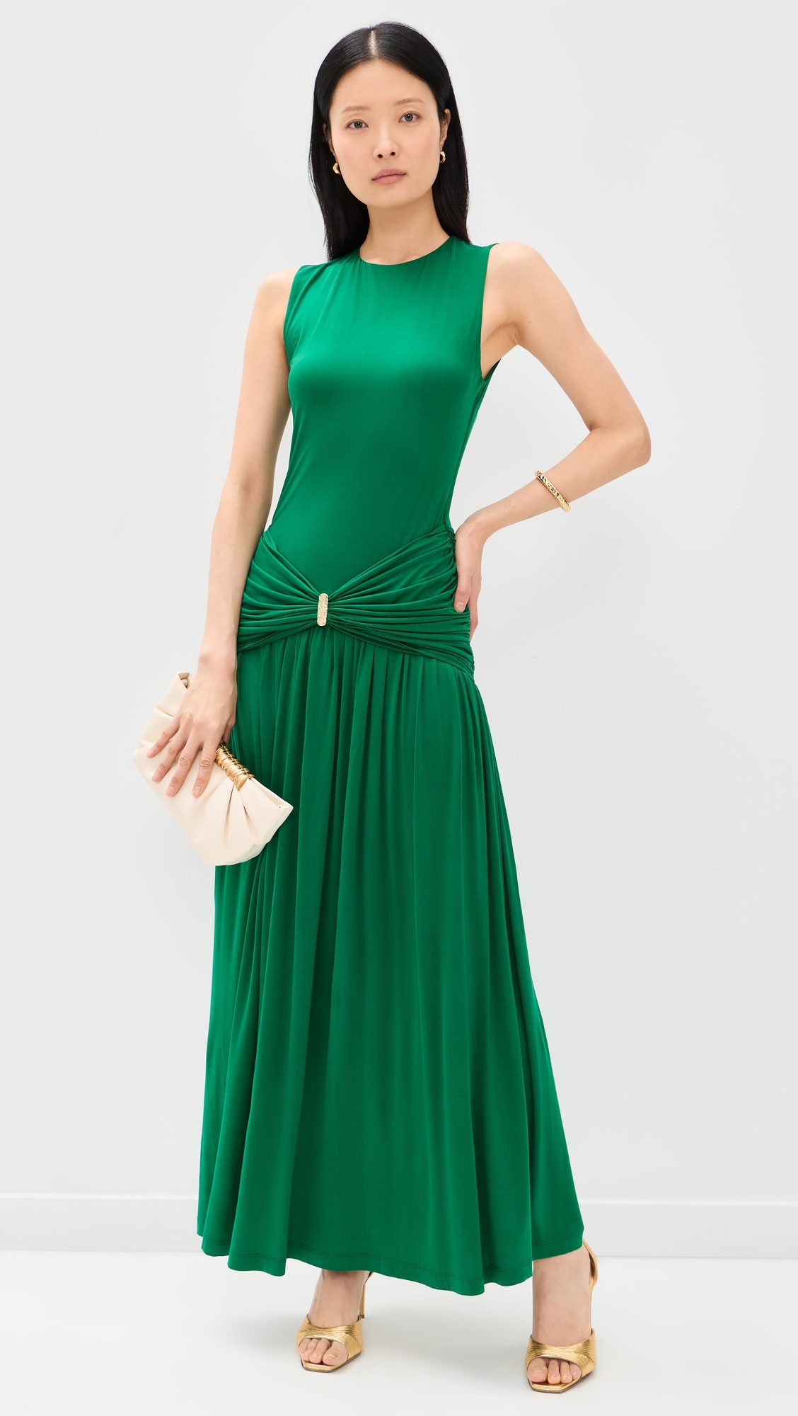 Ibiza Cupro Dress Emerald