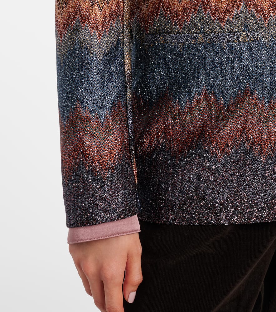 Zigzag lamé blazer
