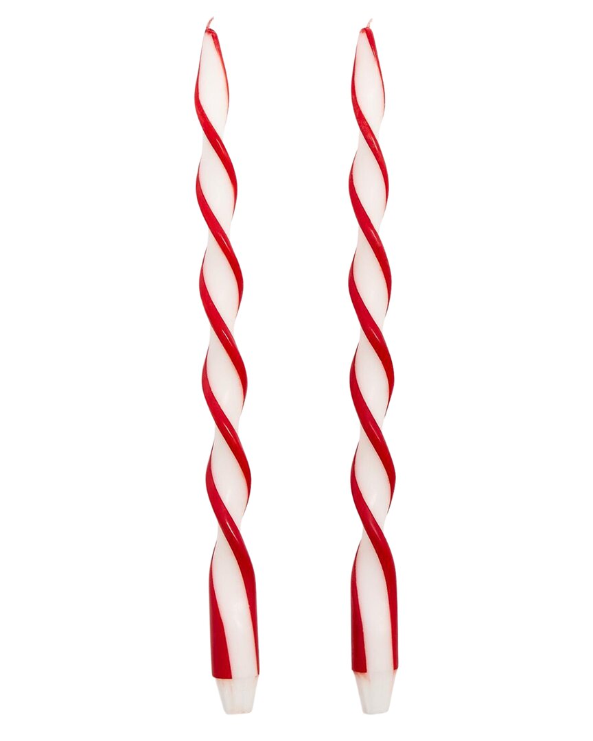 Set Of 2 Twist & Glow Ribbon 15.75In Twist Taper Candles In Gift  Box