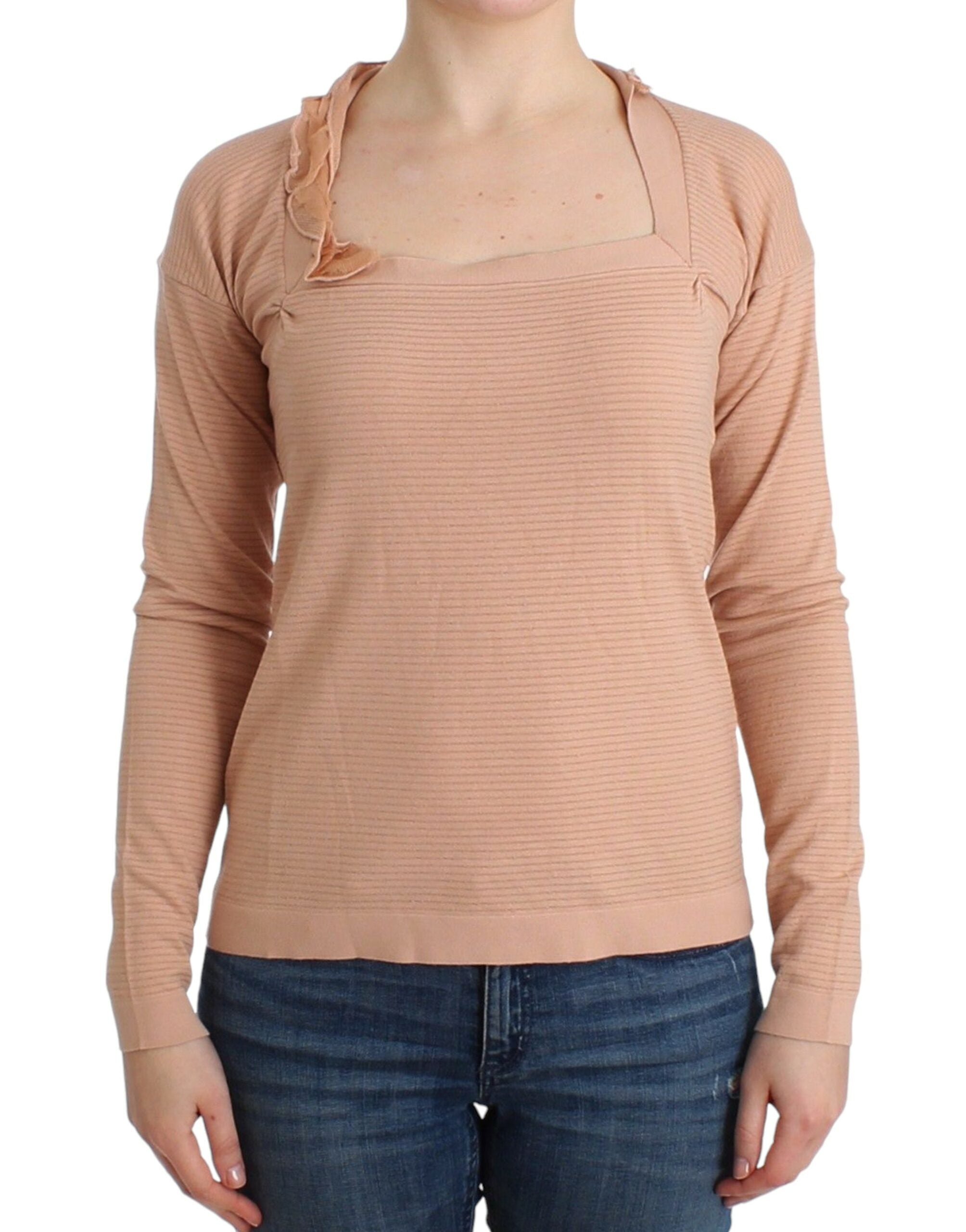 Wool Blend Striped Sweater — Orange