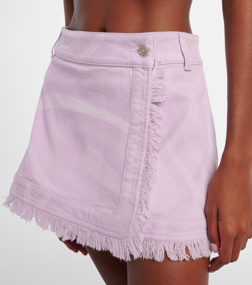 Marmo distressed denim miniskirt