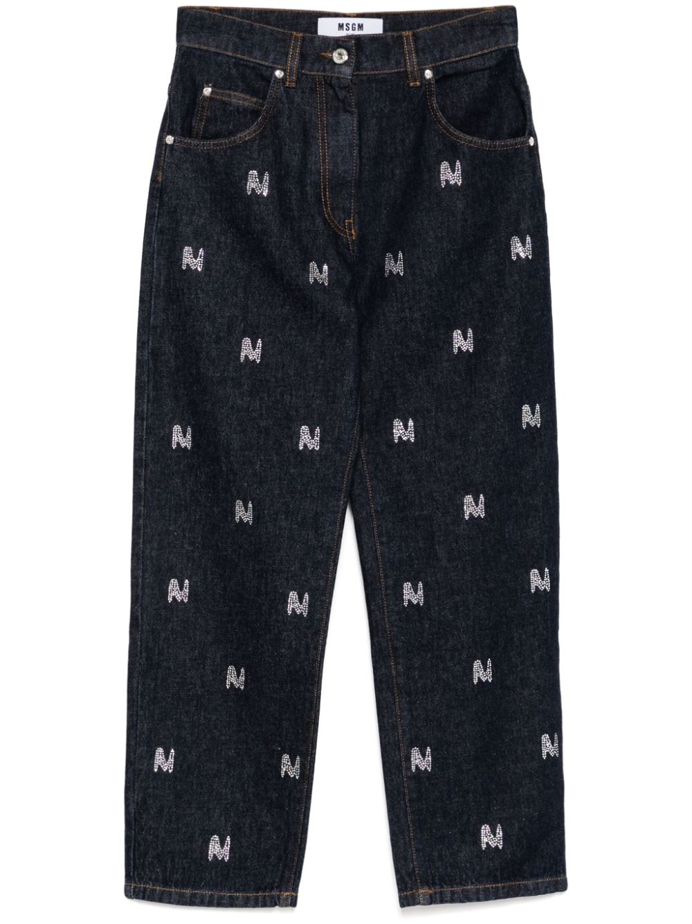 Crystal-embellished jeans - Blue