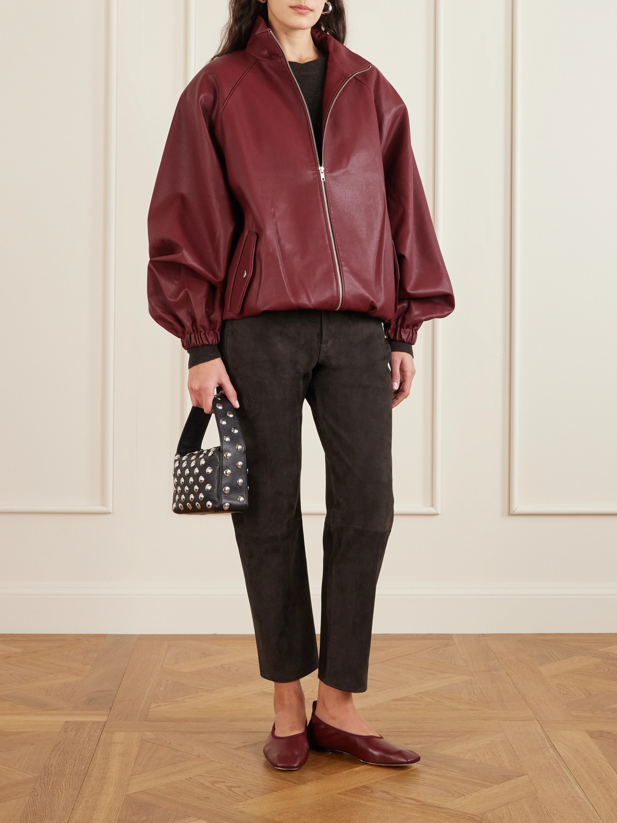 Winslow Suede Straight-leg Pants - Brown