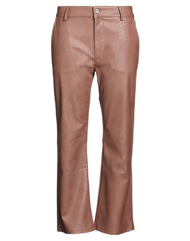 Woman Pants Chocolate brown Size S Polyurethane, Viscose