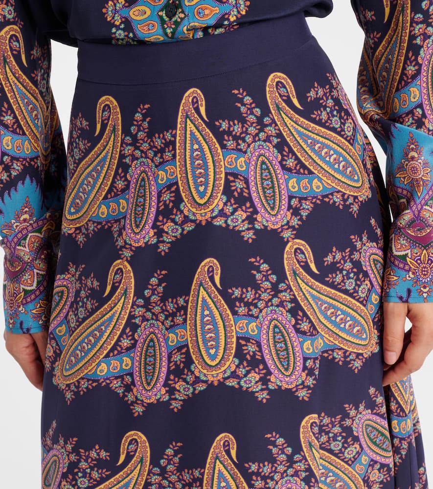 Paisley silk maxi skirt