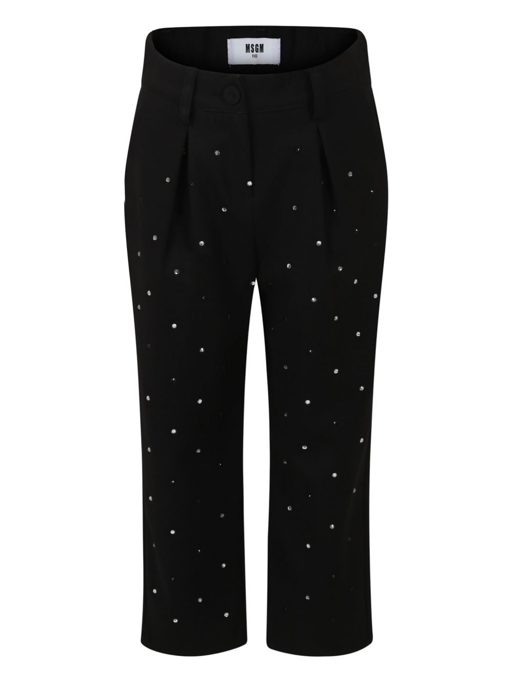 Pleat-detail embellished trousers - Black