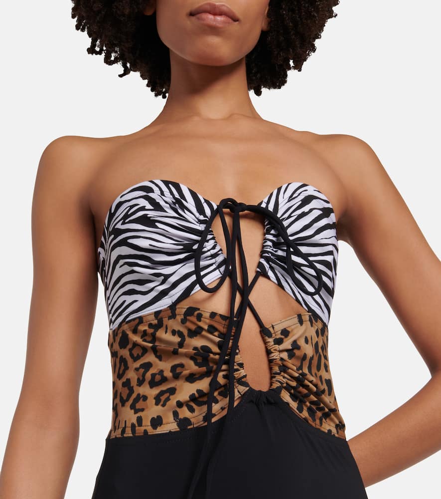 Printed halterneck swimsuit
