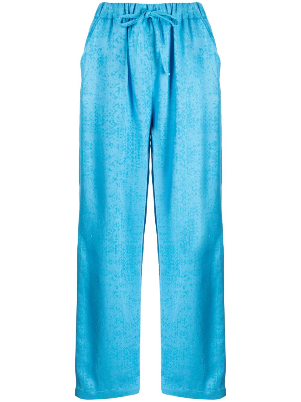 Torin abstract-print linen lounge trousers - Blue