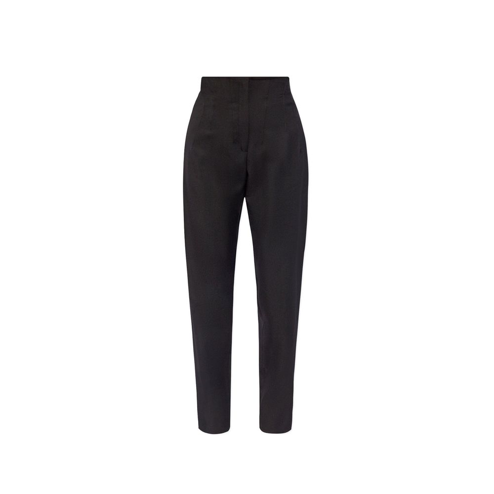 Virgin Wool Stretch Trousers — Black