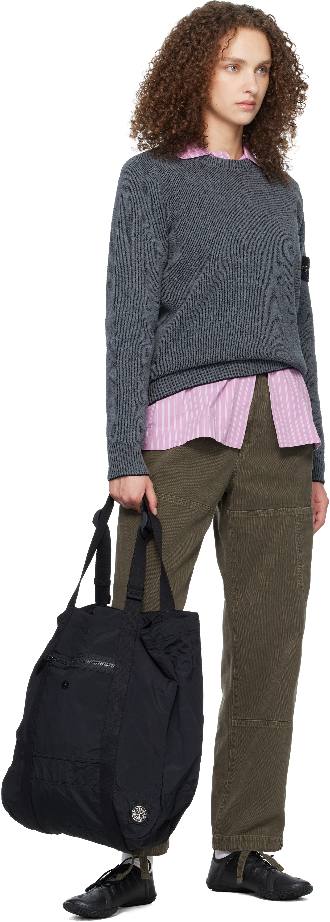 Black 9200012 Coated Nylon Metal ECONYL Tote