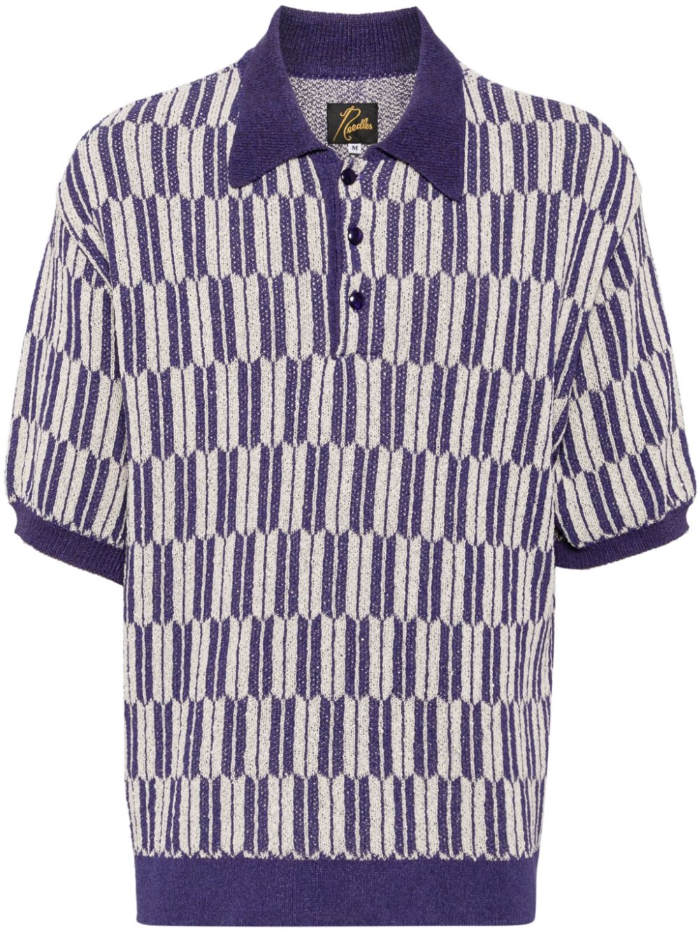 Patterned short-sleeve polo shirt - Purple