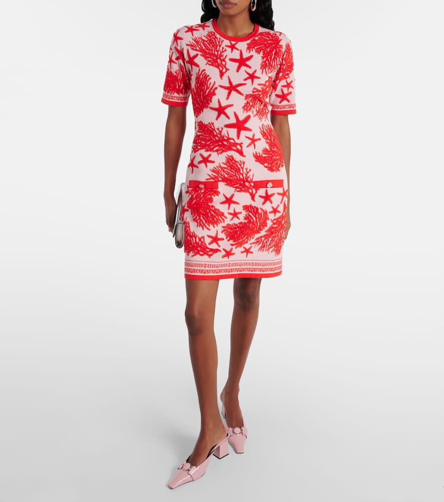 Barocco Sea jacquard minidress