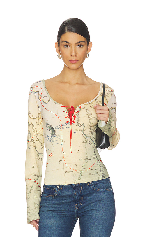 Tyler McGillivary Saylor Long Sleeve Top in Cream. XS. Also in S, M, L, XL/1X