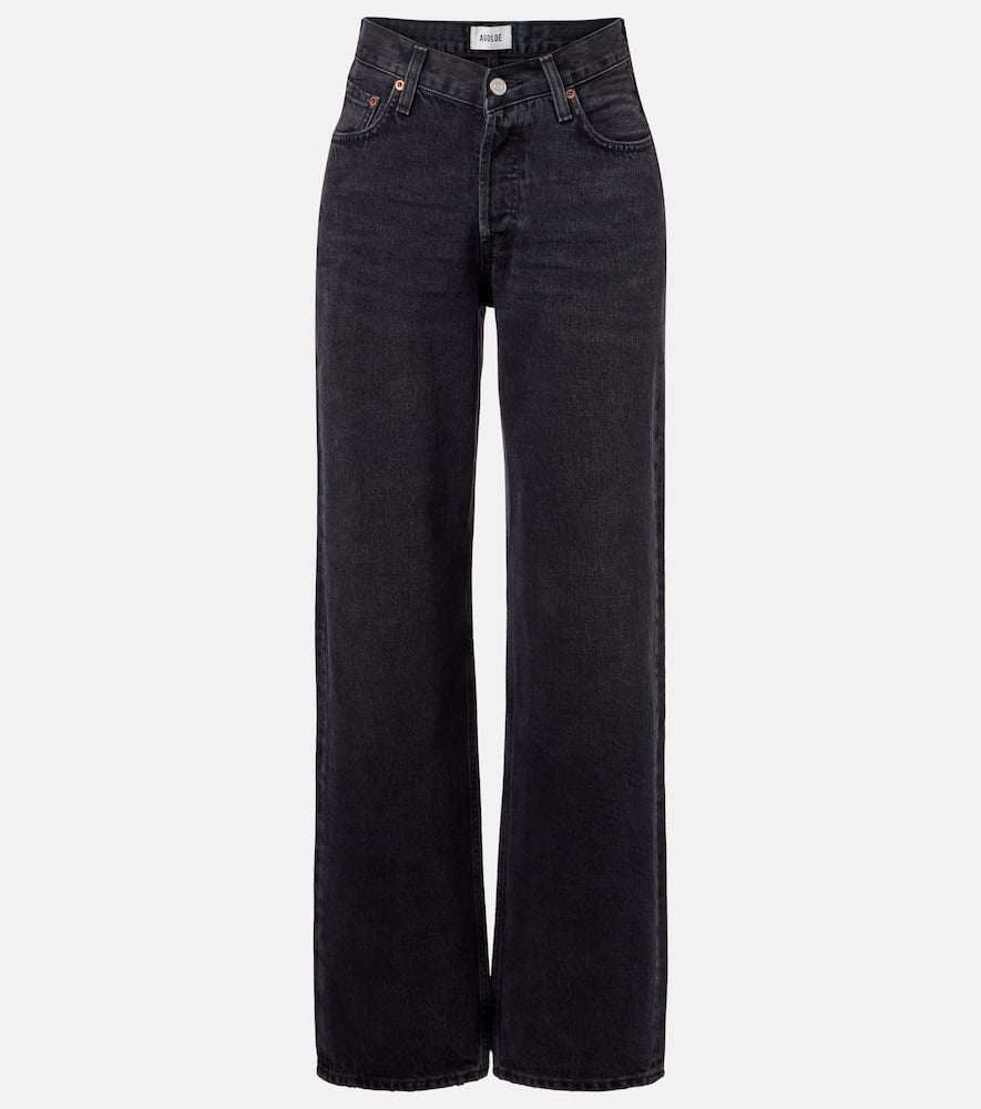 V-Waist Baggy high-rise wide-leg jeans