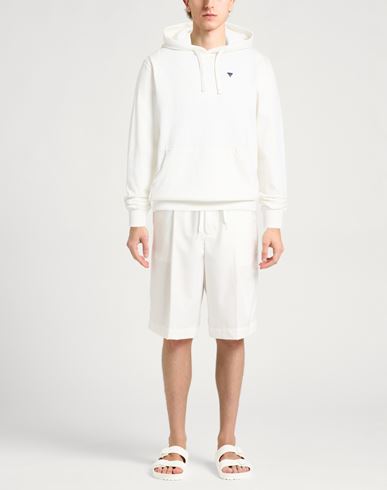 Man Sweatshirt White Size L Cotton, Polyester
