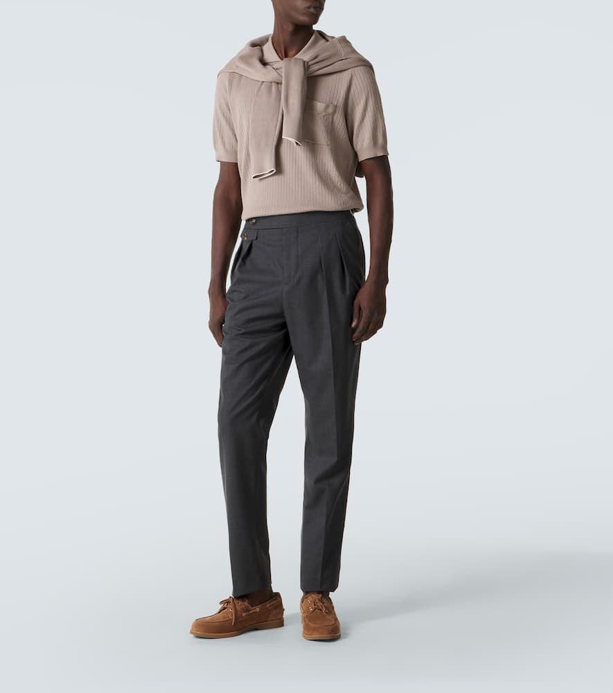 Virgin wool straight pants