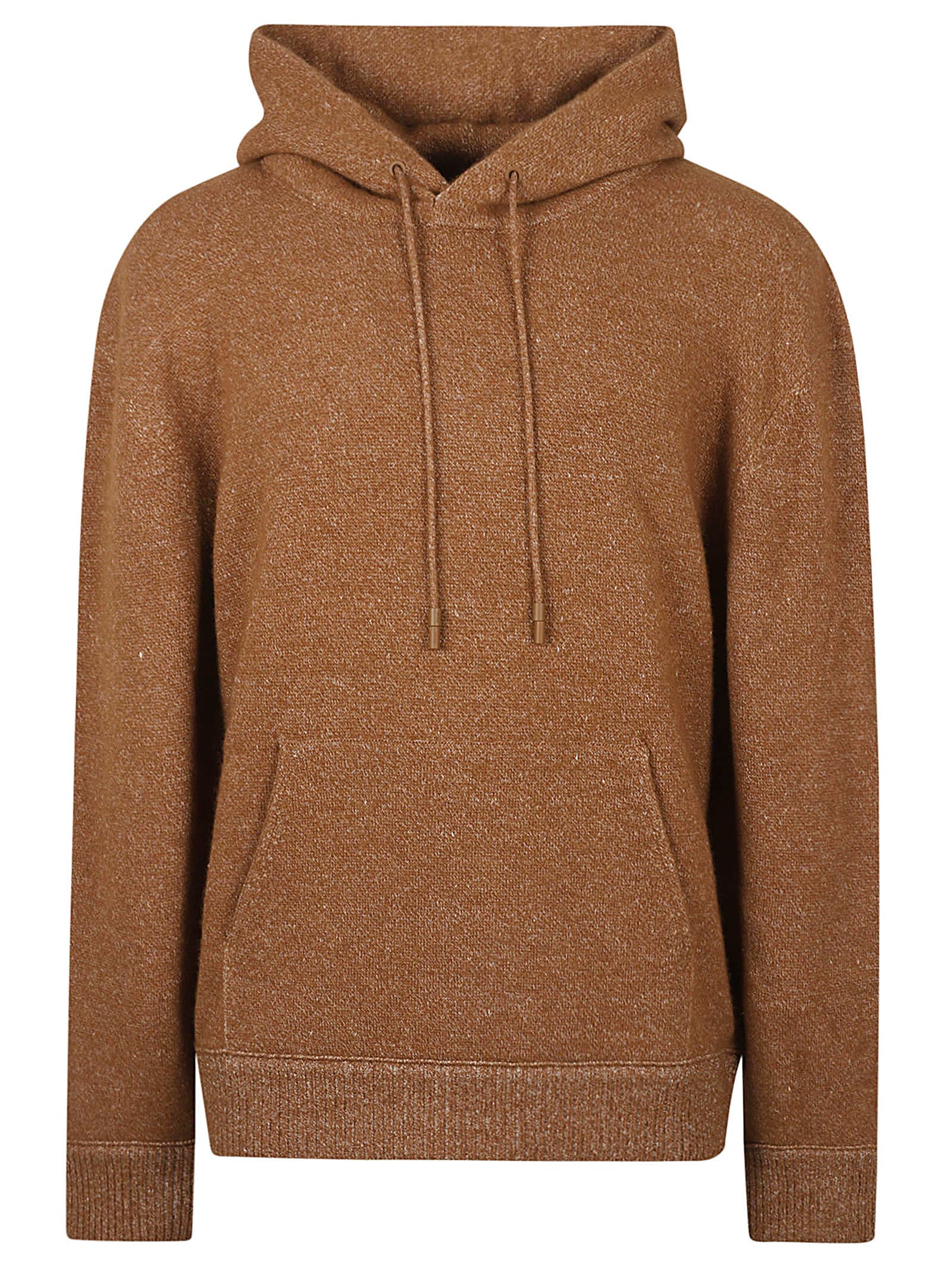 Drawstring Hood Ribbed Knit Hoodie