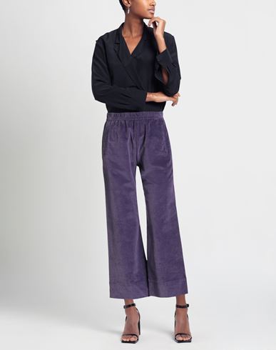 Woman Pants Purple Size 29 Cotton, Tencel, Elastane