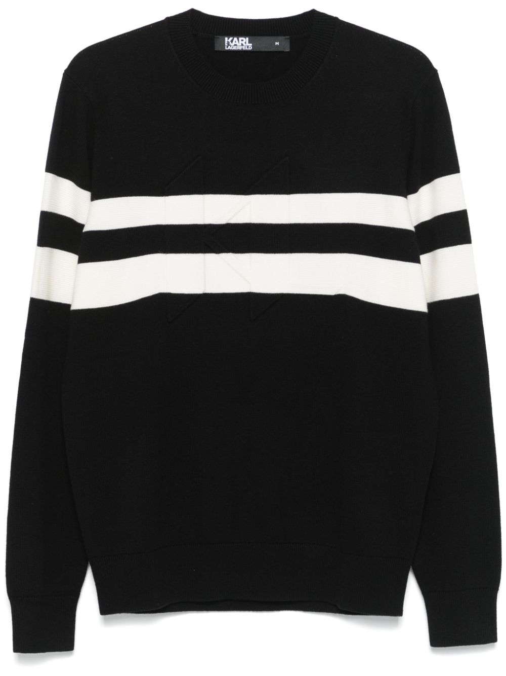 Karl monogram-jacquard sweater - Black