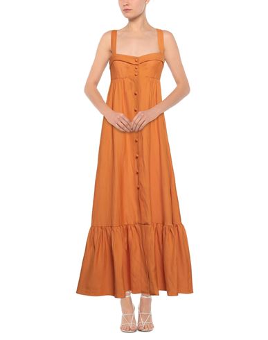 Woman Maxi dress Orange Size 10 Viscose, Linen