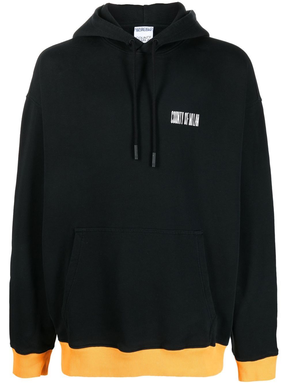 Logo-print cotton hoodie - Black