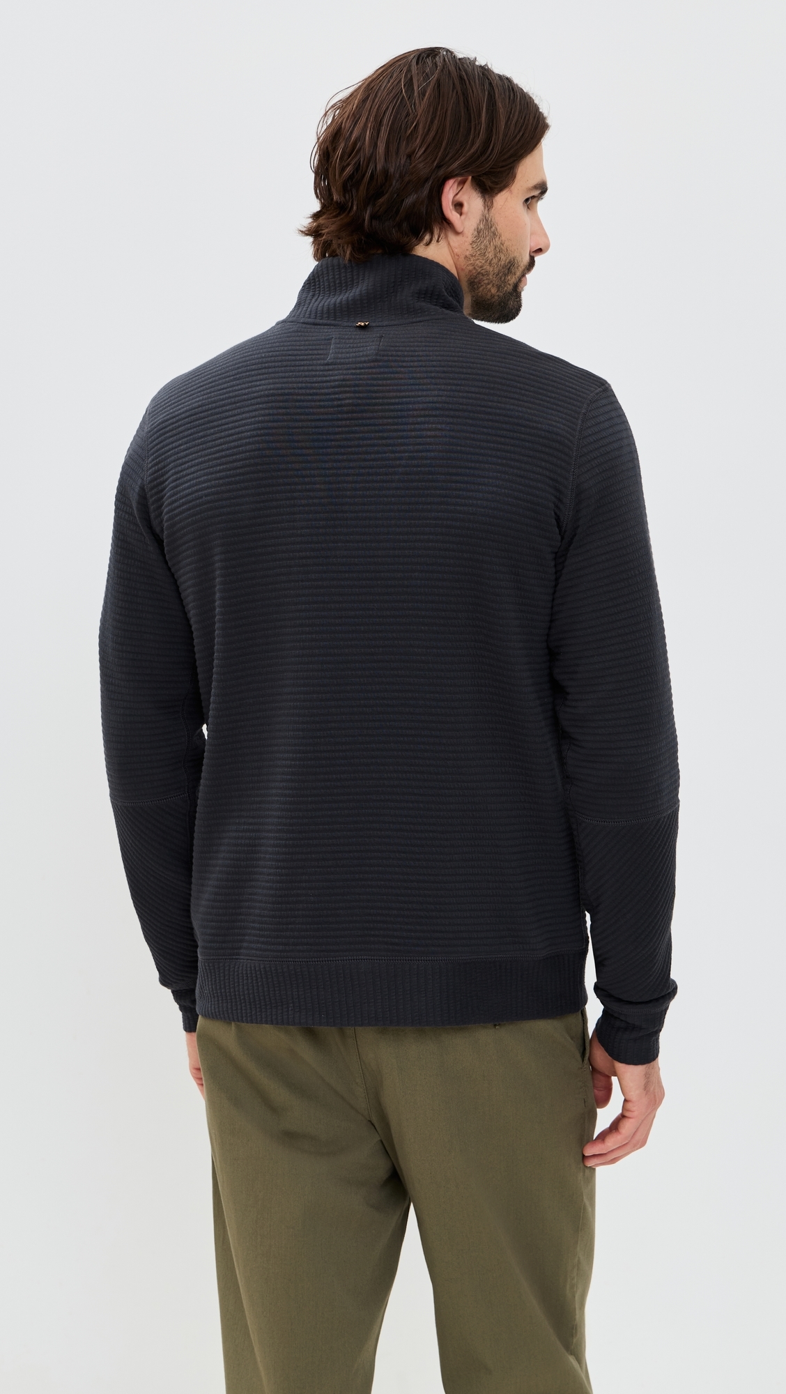 Quilted Half Zip Sweatshirt Dark Navy