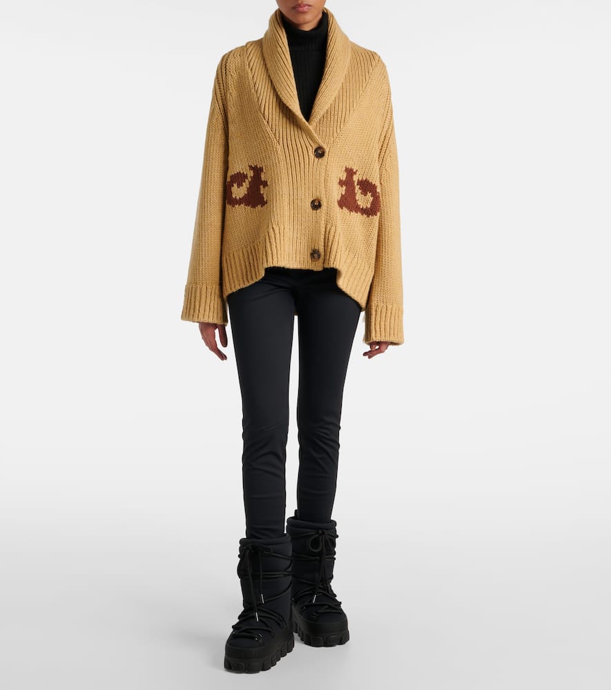Nora intarsia wool-blend cardigan