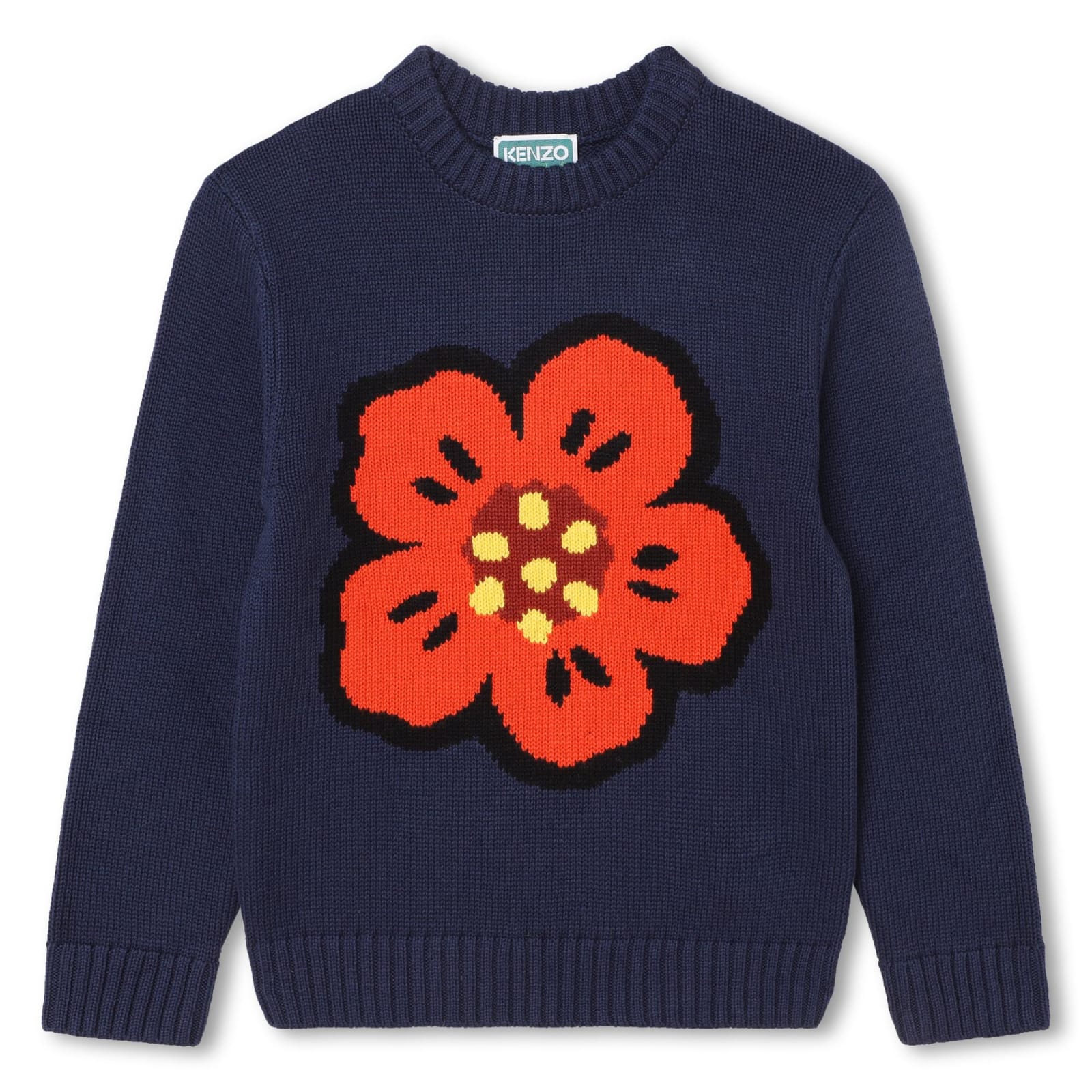 Intarsia-knit cotton-wool sweatshirt - Blue