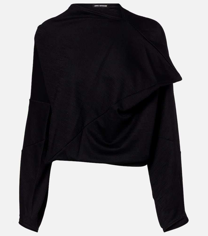 Wool-blend crop top