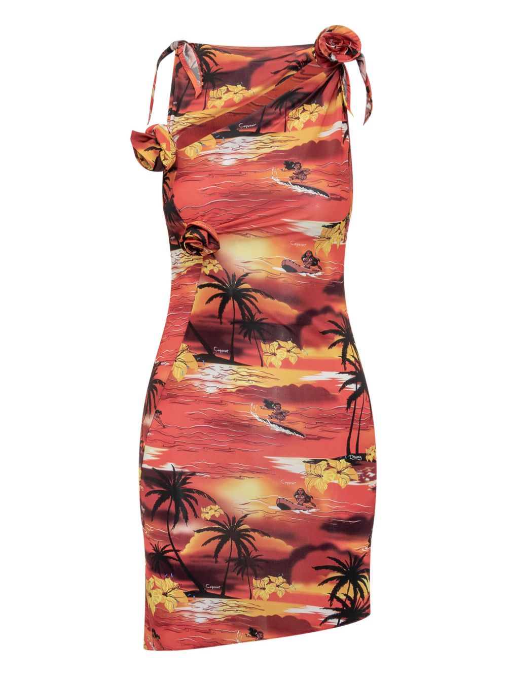 X Disney tropical-print dress - Orange