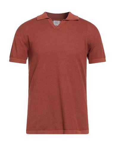 Selezione Man Sweater Rust Size L Silk