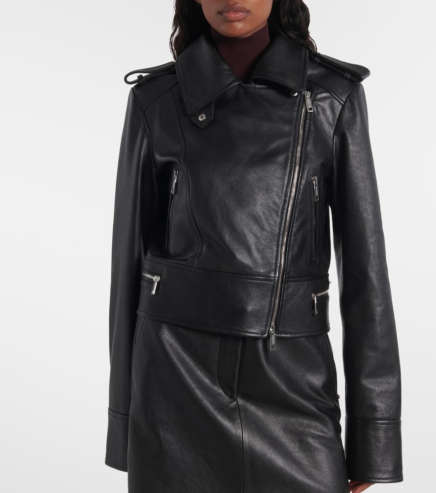 Toscana shearling-trimmed leather jacket