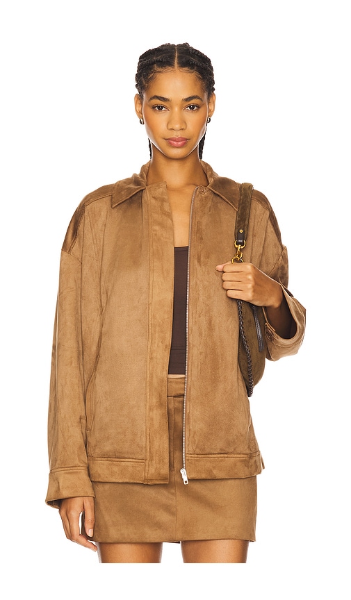 House of Harlow 1960 x REVOLVE Della Faux Suede Jacket in Brown. M. Also in L, S, XL
