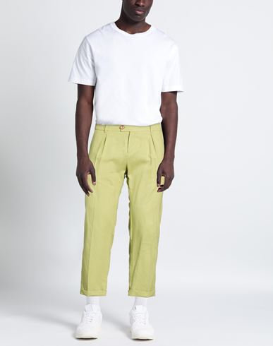 Roberto P Luxury Man Pants Light green Size 32 Linen, Viscose