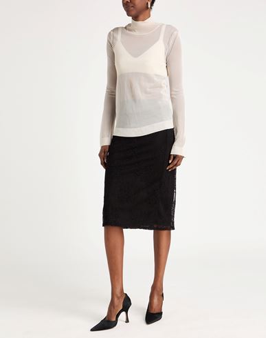 Woman Turtleneck Cream Size S Silk
